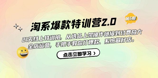 淘系爆款特训营2.0【第六期】从选品上架到付费放大 全店运营 打爆款 做好店-芸启轻创