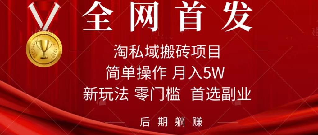 淘私域搬砖项目，利用信息差月入5W，每天无脑操作1小时，后期躺赚-芸启轻创