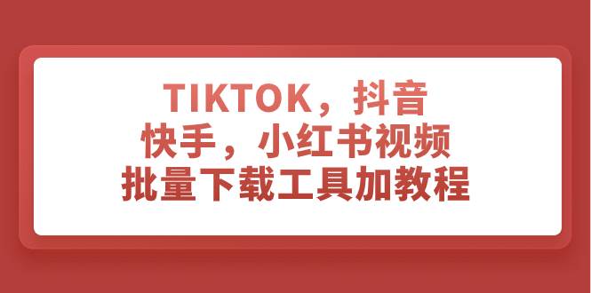 TIKTOK，抖音，快手，小红书视频批量下载工具加教程-芸启轻创