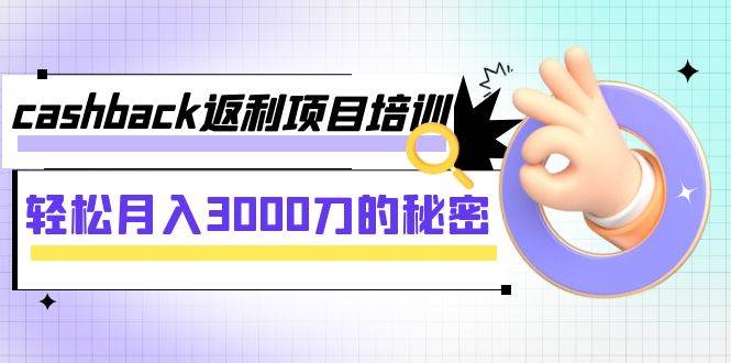 cashback返利项目培训：轻松月入3000刀的秘密（8节课）-芸启轻创