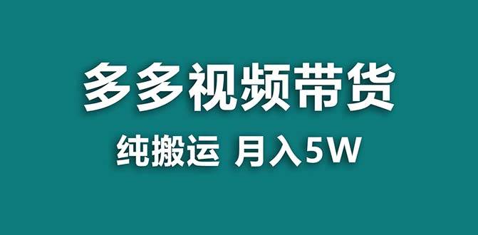 【蓝海项目】拼多多视频带货 纯搬运一个月搞了5w佣金，小白也能操作 送工具-芸启轻创