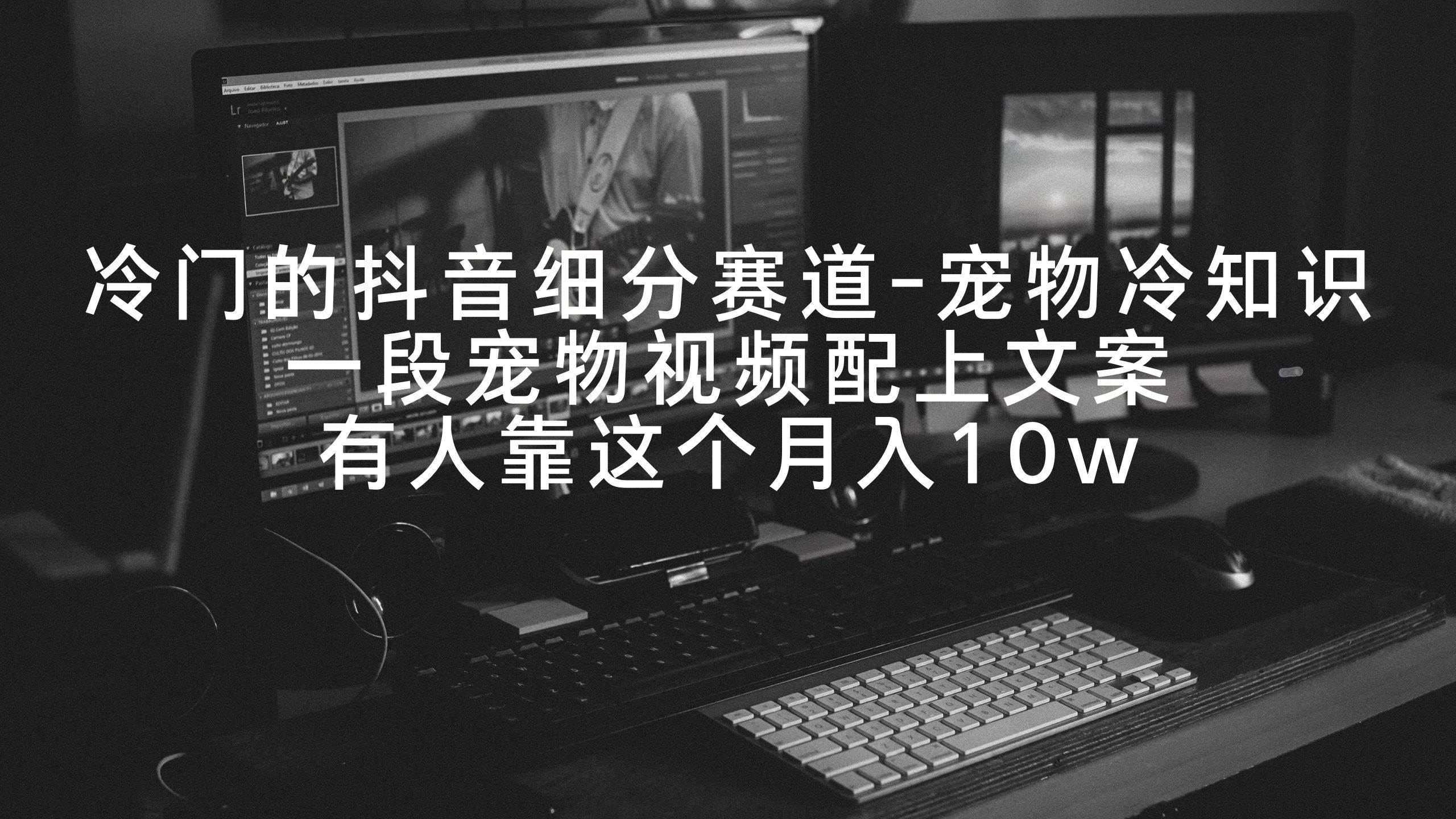 冷门的抖音细分赛道-宠物冷知识，一段宠物视频配上文案，有人靠这个月入10w-芸启轻创