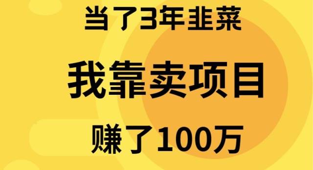 当了3年韭菜，我靠卖项目赚了100万-芸启轻创