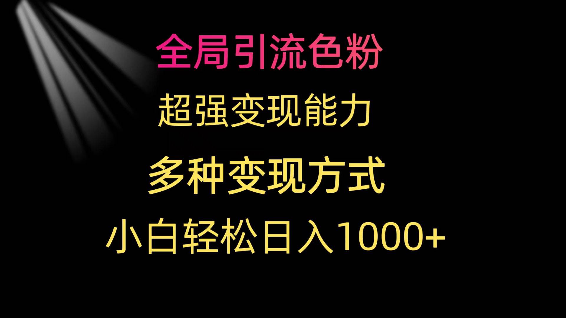 全局引流色粉 超强变现能力 多种变现方式 小白轻松日入1000+-芸启轻创