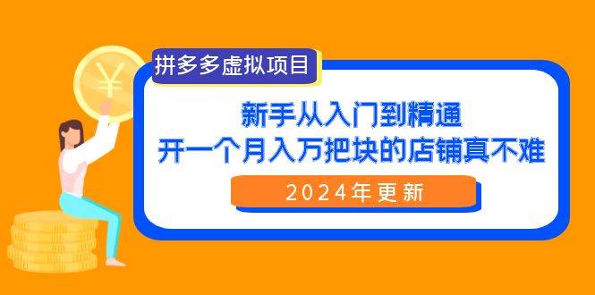 拼多多虚拟项目：入门到精通，开一个月入万把块的店铺 真不难-芸启轻创
