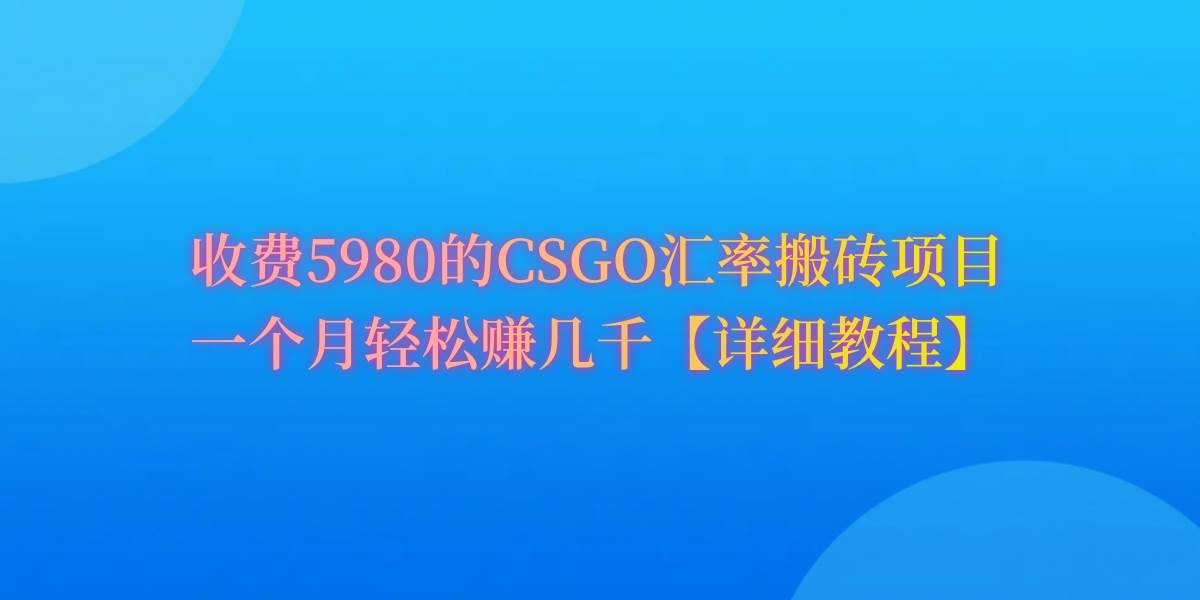 CSGO装备搬砖，月综合收益率高达60%，你也可以！-芸启轻创
