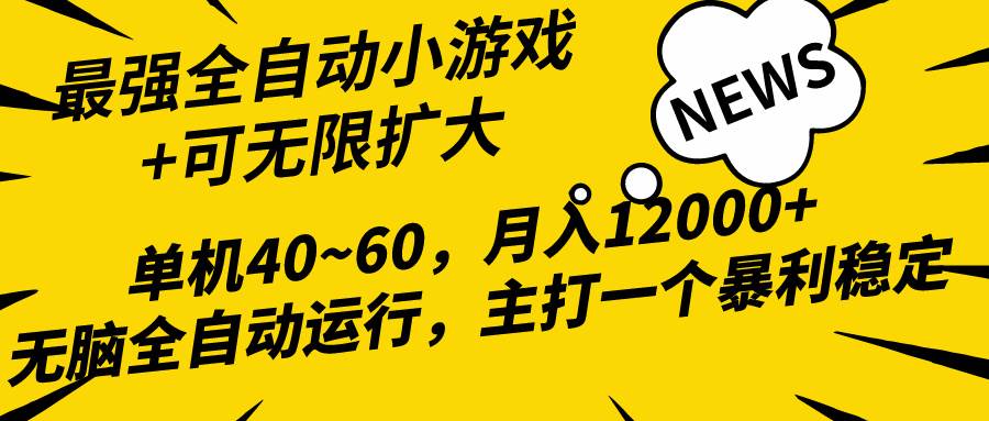 2024最新全网独家小游戏全自动，单机40~60,稳定躺赚，小白都能月入过万-芸启轻创