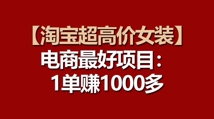 【淘宝超高价女装】电商最好项目:一单赚1000多-芸启轻创