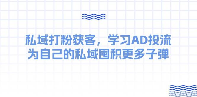 某收费课：私域打粉获客，学习AD投流，为自己的私域囤积更多子弹-芸启轻创