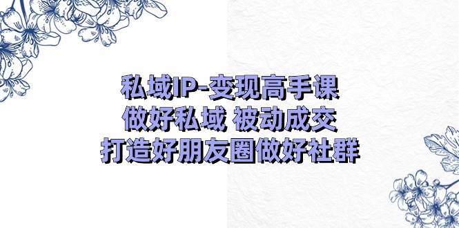 私域IP-变现高手课：做好私域 被动成交，打造好朋友圈做好社群（18节）-芸启轻创