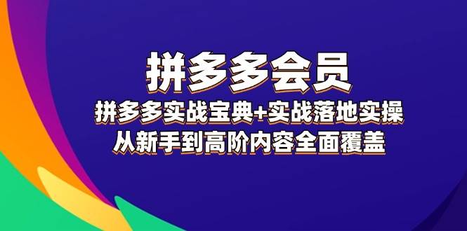 拼多多 会员，拼多多实战宝典+实战落地实操，从新手到高阶内容全面覆盖-芸启轻创