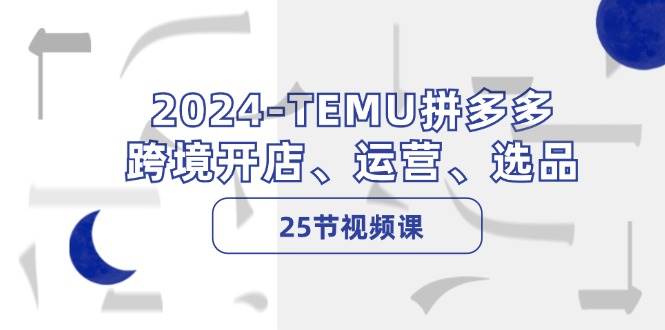 2024-TEMU拼多多·跨境开店、运营、选品（25节视频课）-芸启轻创